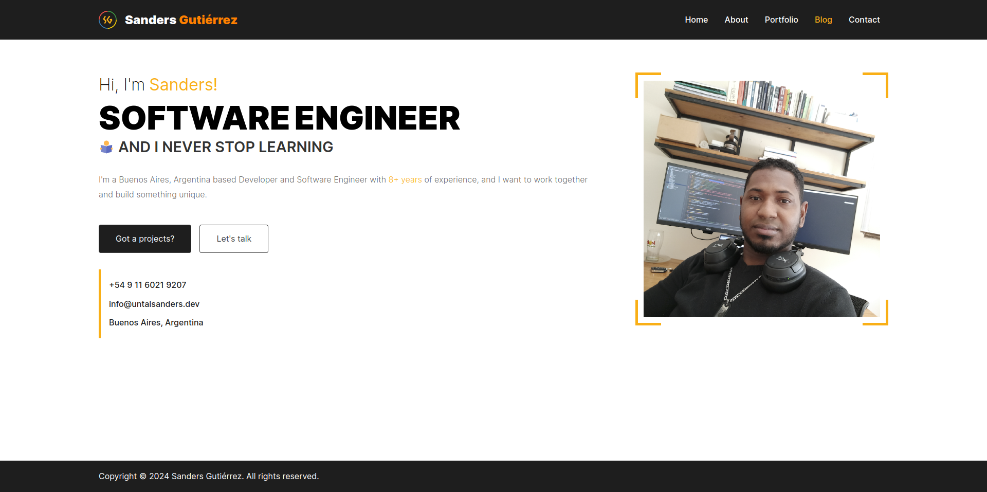 Screenshot untalsanders-site